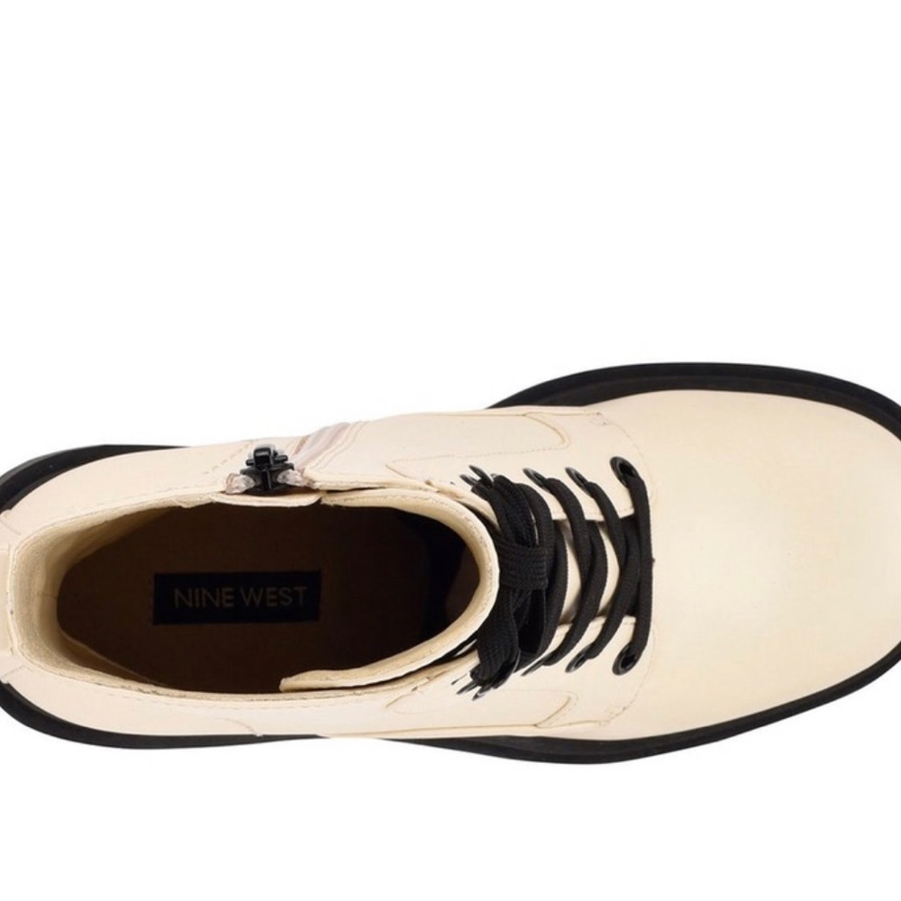 Women’s Nine West Juna Cream Combat Boots - Picture 4 of 5